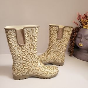 Sperry leopard print rain boots sz 7. Like NEW!!